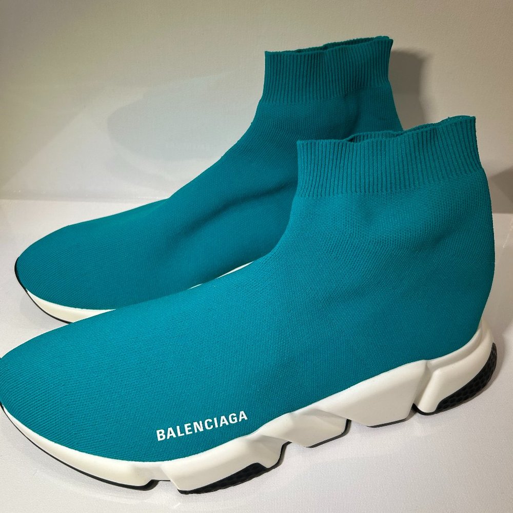 BALENCIAGA Socks Sneakers Light Blue White Black / NEW!